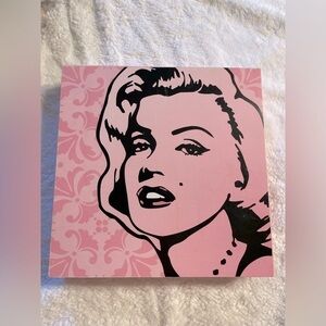 MARILYN Monroe Art wood painting pink 12x12